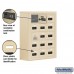 Salsbury Cell Phone Storage Locker - with Front Access Panel - 5 Door High Unit (8 Inch Deep Compartments) - 15 A Doors (14 usable) - Sandstone - Surface Mounted - Resettable Combination Locks